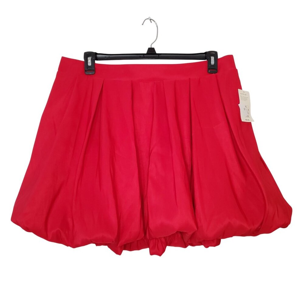 A New Day Womens Red Bubble Skirt XXL Elastic Waist Lightweight Polyester New Wi - Picture 2 of 7